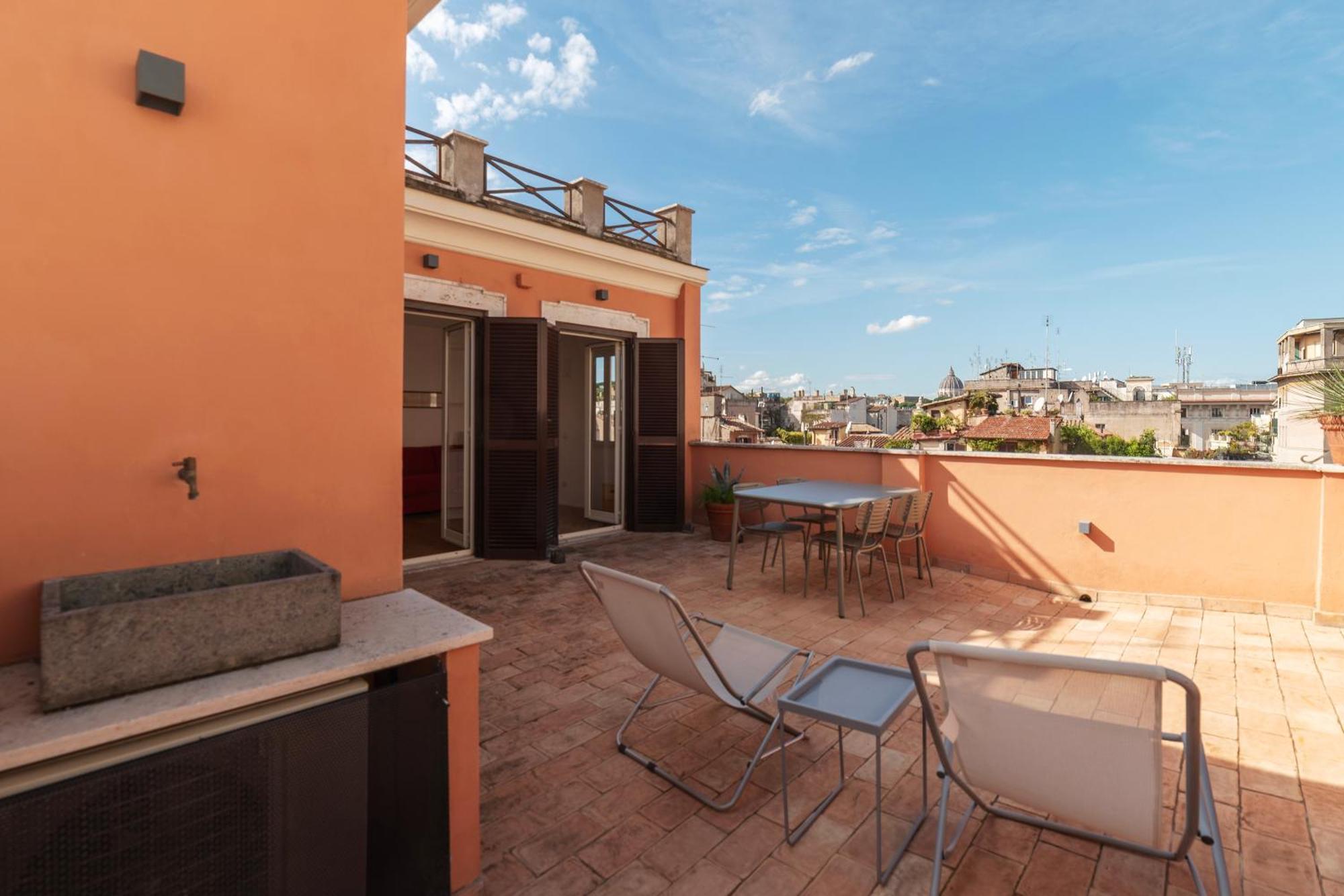 Apartment With Terrace In Via Del Pellegrino - FromhometoRom Exteriör bild